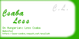 csaba less business card